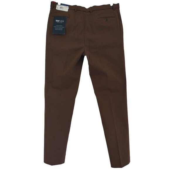 Tommy Hilfiger TH Flex Slim Fit Rayon Dress Pants in Brown, Size 38W X 34L, NWT - Picture 2 of 8